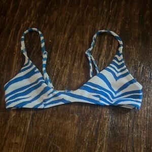 xs Triangle Swimsuit blue zebra stripes (bottoms not included)